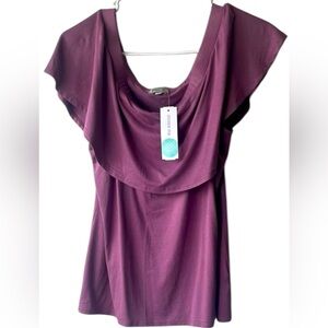 Froxx purple Cap Sleeve Ruffled Blouse